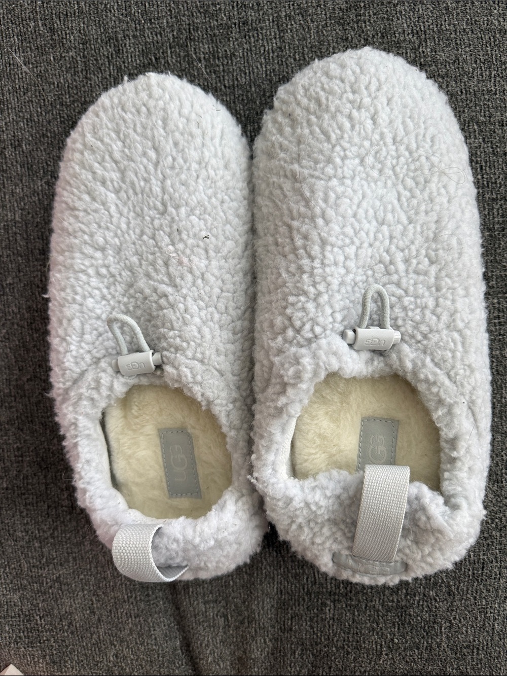 UGG White Shearling Slip-On Clog Slippers